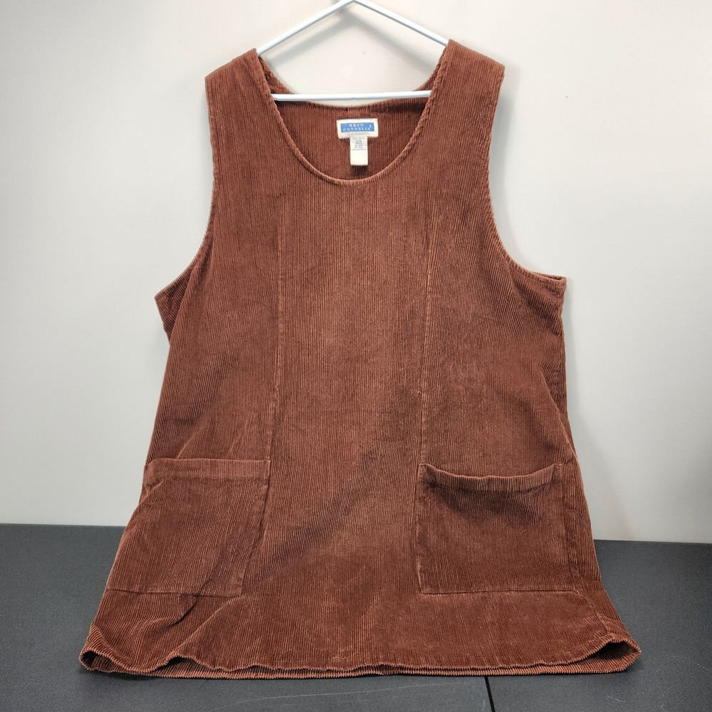 Bryn Connelly Editions Vintage Brown Corduroy Jumper Dress Plus Size 22W Cotton